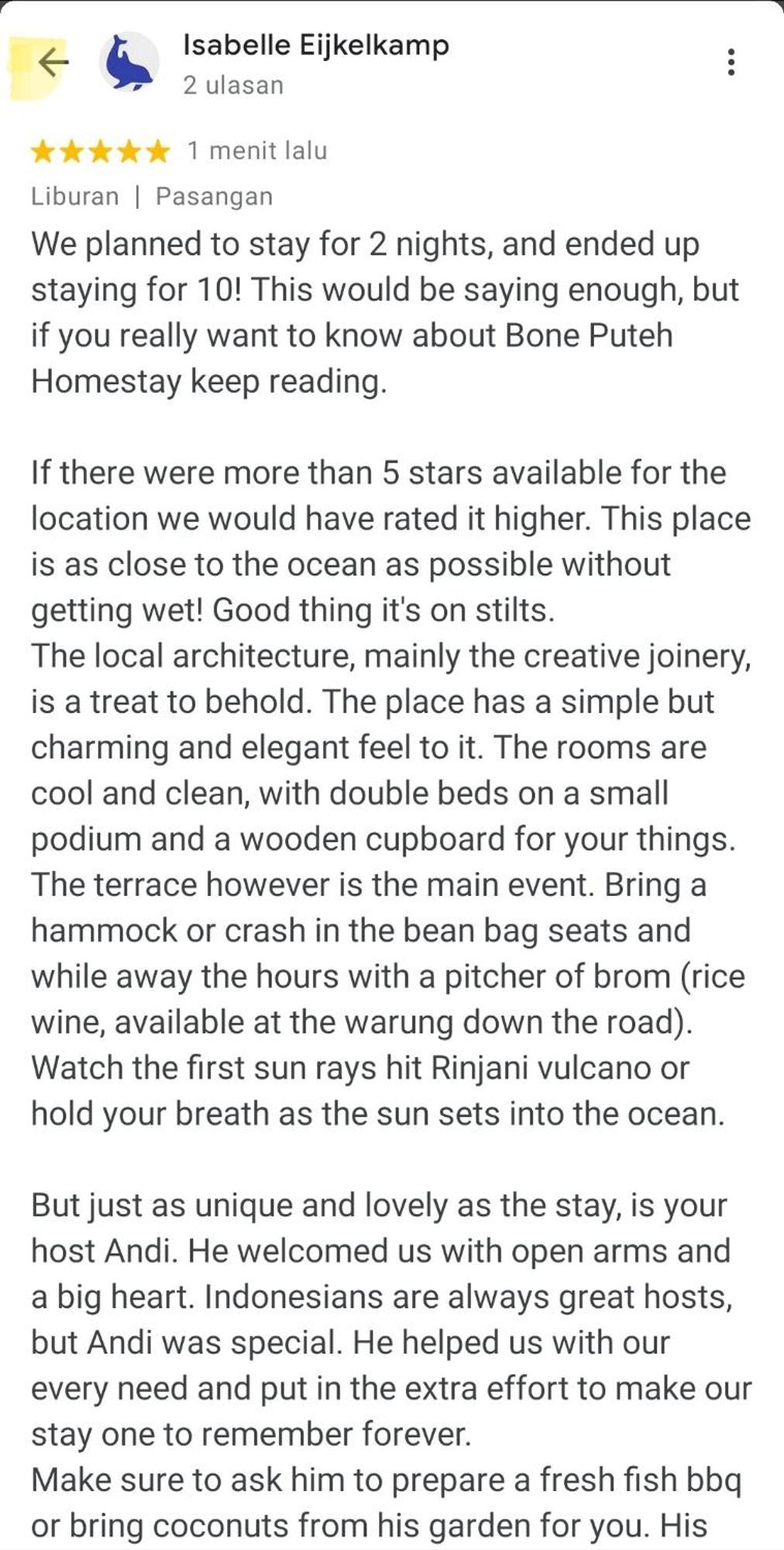 Boneputeh Homestay Taliwang Екстер'єр фото